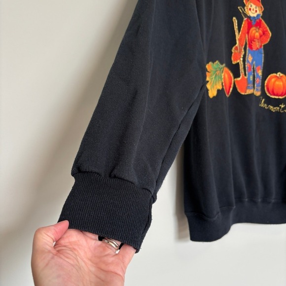 Vintage Halloween Sweatshirt Women's XL Pumpkin Scarecrow Puff Paint Teacher - Picture 10 of 14